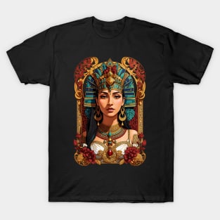 Cleopatra Queen of Egypt retro vintage floral design T-Shirt